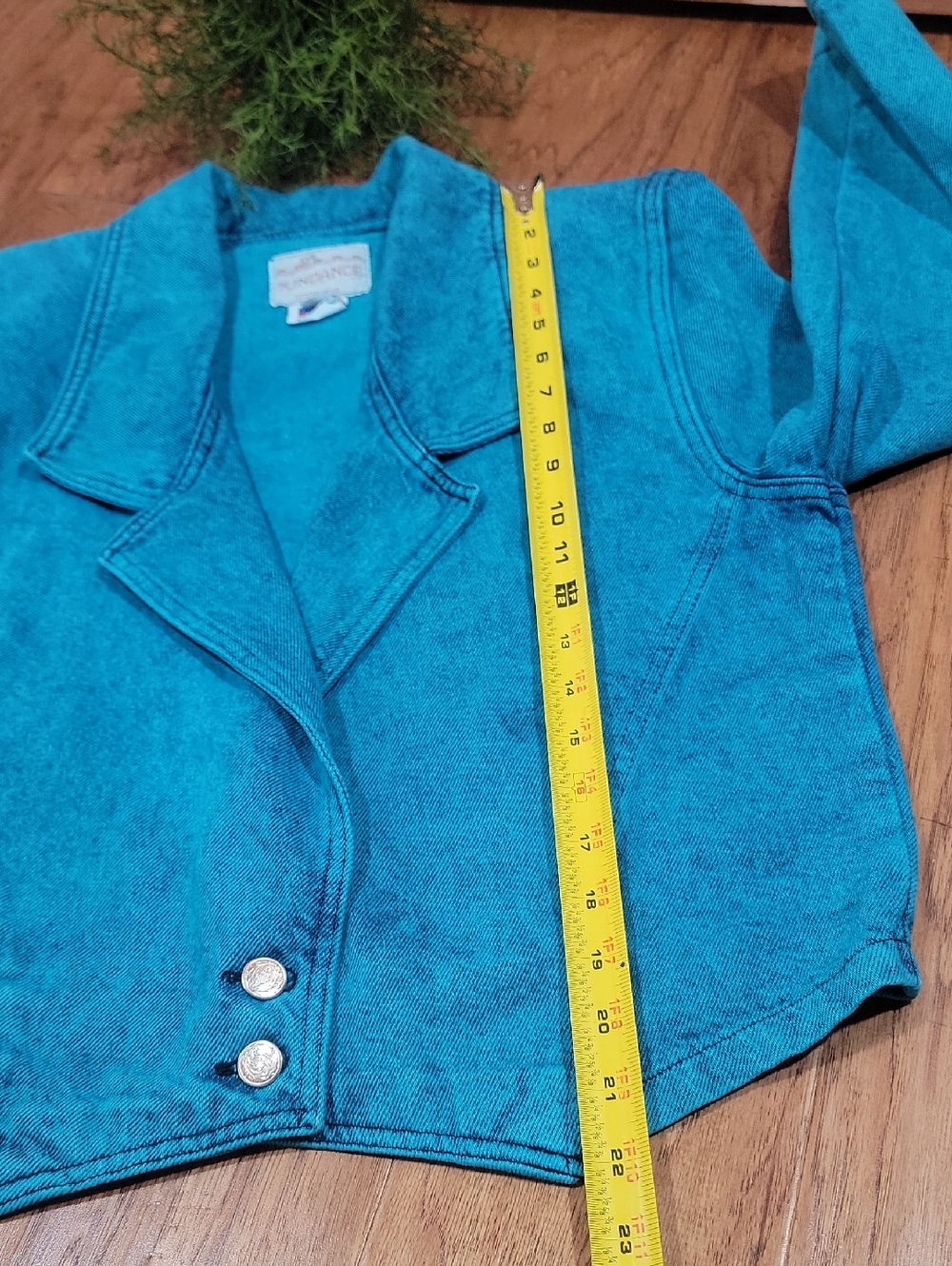VTG Sundance Turquoise Denim Blazer - Picture 8 of 13